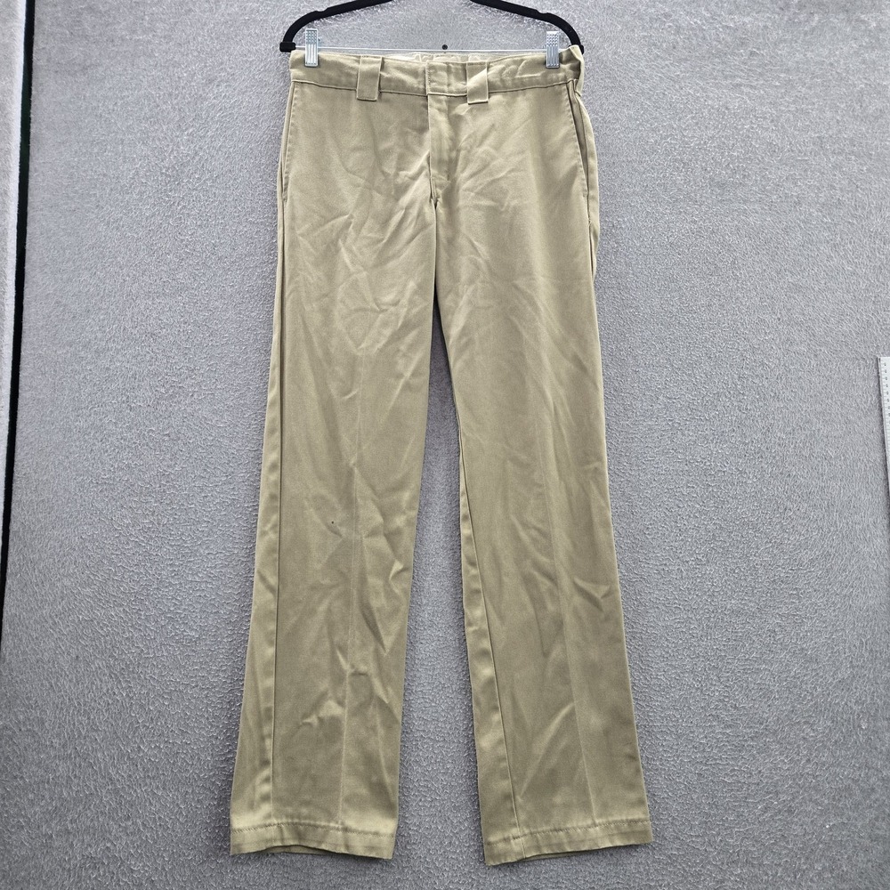 Dickies Men Pants 30X34 Khaki Khakis Twill WP873KH Slim Straight Button REA